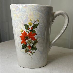Handmade Ceramic Christmas Milk Jug – Iridescent Lustreware‎ – Poinsettia